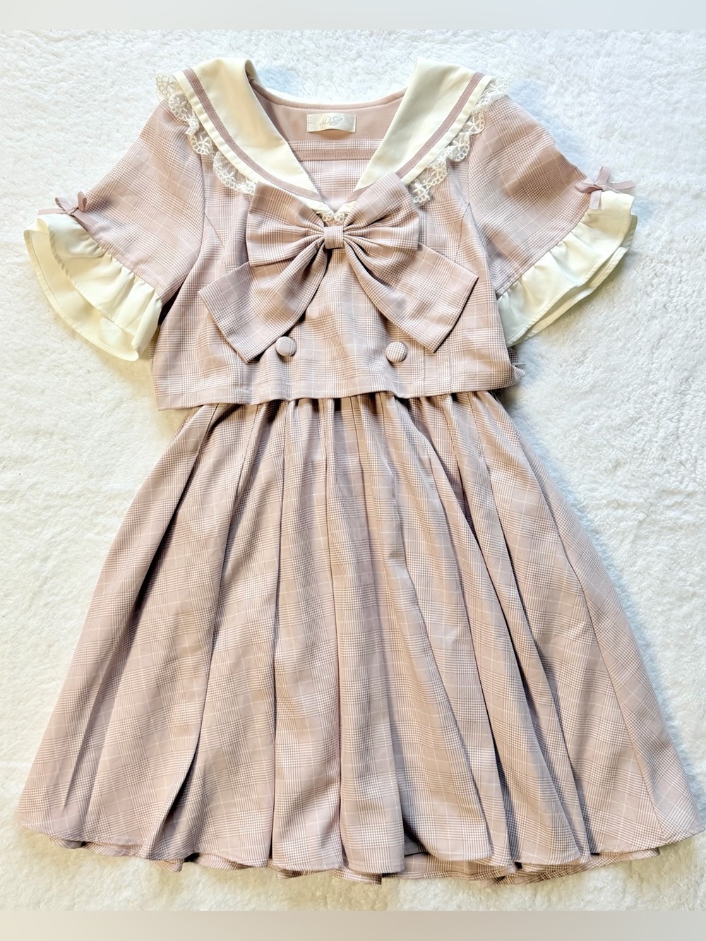 Jirai Kei Ryosan Dress Bow Women M Japan Anime Lolita Pink Sailor JK idol Dearly